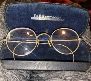 Vintage 1/10-12K Gold Filled Eyeglasses, Unique Inverted Bifocal, Foe Wood Case - Picture 1 of 4