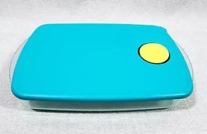 TUPPERWARE Rock 'N Serve Contenitore diviso sicuro per microonde + coperchio # 3990A-2 Teal - Foto 1 di 4