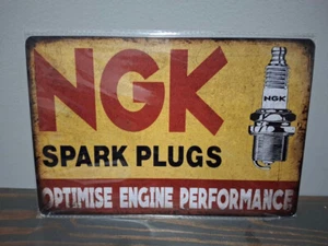 NGK Zündkerzen 12 x 8 Zoll Blechschild - Bild 1 von 5