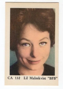 Tarjeta de estrella de cine sueca década de 1960 CA 132 cantante sueco Lil Malmkvist - Imagen 1 de 1