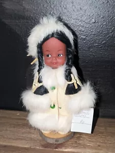 Michel Sioui Indienne Reserve Hand Made Vintage Eskimo Doll Still New In... - Picture 1 of 8