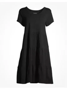 Time And Tru Women’s Black Tiered Pocket Dress Size Small (4-6) NWT - Picture 1 of 4