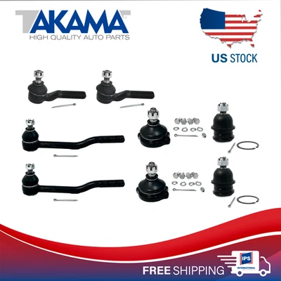 8 pcs Ball joints +Inner Outer tie rod ends for 86-97 Nissan D21 Pickup RWD - Image 1 of 4