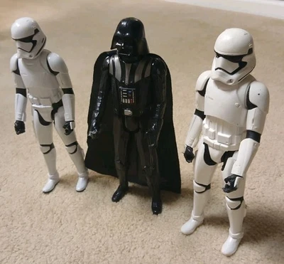 Darth Vader and 2 storm Troopers. 11" tall Hasbro 2013 - Image 1 of 4