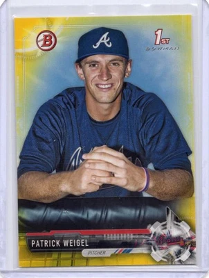 2017 Bowman #BP74 Patrick Weigel Prospects Yellow SP NM+ - Image 1 of 2