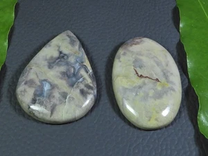 118Cts. Natural Coffee Bean Jasper Mix Cabochon Loose Gemstone 2 Pcs Lot p963 - Bild 1 von 9