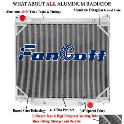 4 Row Aluminum Radiator for 1997-2014 99 Ford E150 E250 E350 Econoline Wagon V8 - Image 1 of 4
