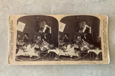 Underwood & Underwood 1891 Hello Christmas Santa Claus Christmas Stereoview - Image 1 of 3