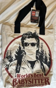 Stranger Things Steve Harrimgton World’s Best Babysitter Tote Bag 2018 SDCC New - Picture 1 of 4