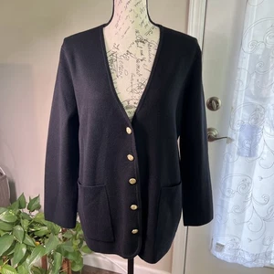 J. Rundhalsausschnitt Giselle V-Ausschnitt Pullover Blazer Damen klein schwarz Wollmischung ziemlich luxuriös - Bild 1 von 12