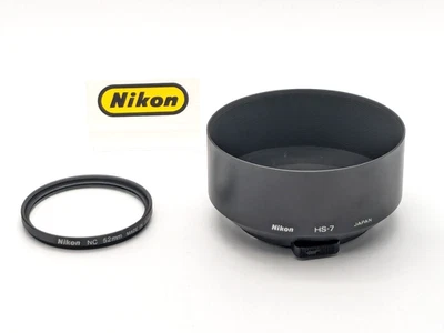 Genuine[MINT] Nikon HS-7 Metal Lens Hood for 58/1.2 etc + 52mm Filter from Japan - Image 1 of 4