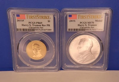 2015 Harry Truman Chronicles Set PCGS Certified First Strike MS70 PR69 Reverse - Image 1 of 2