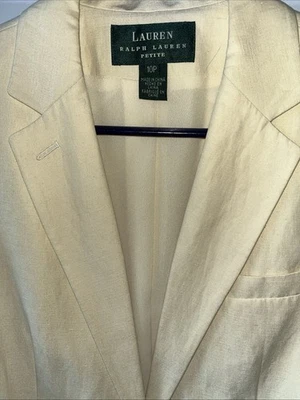 Blazer LAUREN Ralph Lauren PETITE Amarillo LINO DE SEDA Talla: Mujer’s 10P Foto 1 de 4