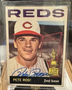 1964 Topps PETE ROSE #125 AUTO Cincinnati Reds AUTOGRAPH BEAUTY ALL STAR TROPHY - Picture 1 of 11