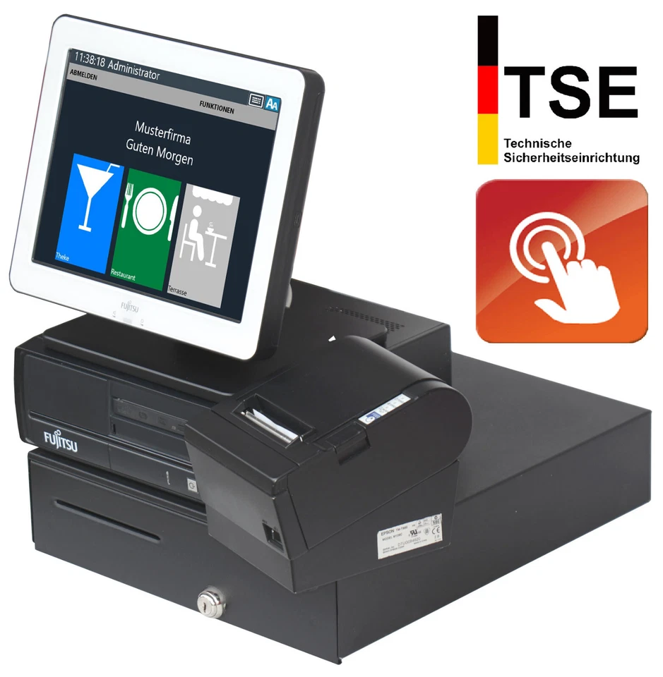 Sistema de caja registradora gastronomía restaurante pantalla táctil monitor BONDRICKER KA17 Foto 1 de 1