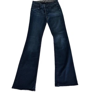 Paige PREMIUM Y2K Women's Jeans Sz 4 LONG Low Rise Stretch Denim Dark Wash 26x34 - Picture 1 of 21