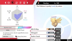 Pokemon Sword and Shield 6iv Shiny Shedinja - FAST DELIVERY! - Afbeelding 1 van 1