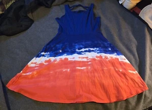 SO Girls Dress XL 16 Red White Blue Tie Dye - Picture 1 of 6