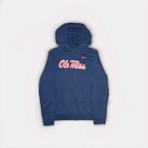 Nike Ole Miss Rebels Hoodie Women's Large Pullover Sweater Blue EUC - Picture 1 of 4