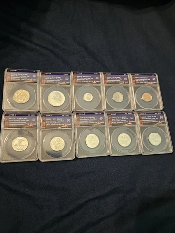 2018 S REVERSE PROOF SILVER ANACS RP70 1st Strike 10 COIN SET CENT THRU KENNEDY Cover