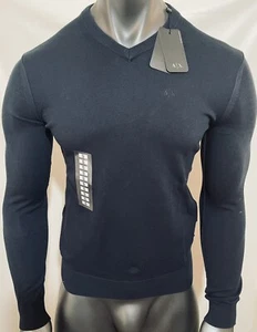 Nuevo Armani Exchange AX Hombre Mangas Largas Cuello en V CLÁSICO CUELLO REDONDO SUÉTER - Imagen 1 de 5