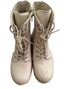 Rouge Platform Boots Lace Up Side Zip Size 6 Women’s Broadway 03 White - Picture 1 of 10
