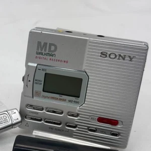 SONY MZ-R90 silver minidisc MD walkman player recorder used From Japan - Afbeelding 1 van 3