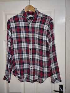 Rails Mens Lennox Patroit Button Up Plaid Shirt Red Navy White Size M Check - Picture 1 of 6
