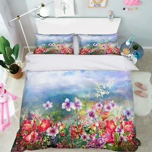 3D Painting Flowers 776 Bed Pillowcases Quilt Duvet Cover Set Single Queen King - Picture 1 of 7