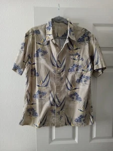Croft & Barrow Herren Hawaii SS Hemd Gr. L Segelboote & Inselgrafik - Bild 1 von 8
