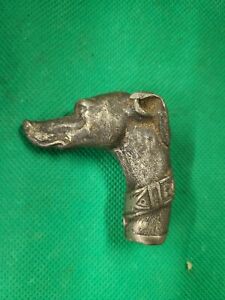 Antique Greyhound Walking Cane topper shoe horn cane finial detailed pewter (l4)