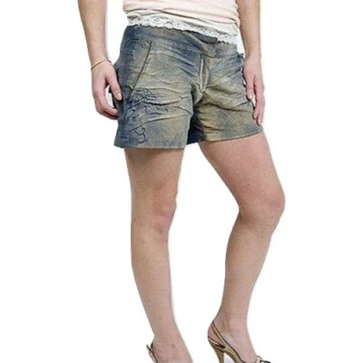 Nuevos Pantalones Cortos de Pana Nordstrom Signorelli Diseñador Estampado Envejecido Azul Talla 27 Foto 1 de 4