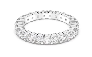 Swarovski 5257490 Anello Vittore XL Taglio tondo Bianco Placcato Rodio - Foto 1 di 5