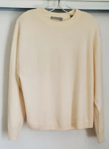 VINCE 100% Cashmere Oversized Crewneck Pullover Ivory Long Sleeve Size SM - Imagen 1 de 9