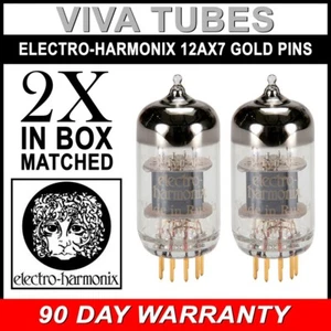 New Electro-Harmonix 12AX7 ECC83 GOLD PINS Gain Matched Pair (2) Vacuum Tubes - Picture 1 of 1