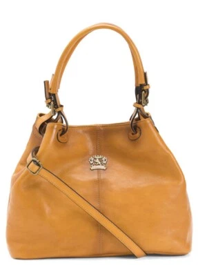 Collodi Woman Tote Bag Purse In Cow Leather Pratesi Made In Italy Cognac New - Image 1 of 4