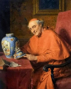 Oil eduard von grutzner - kardinal als kunstliebhaber cardinal as an art lover - Picture 1 of 1