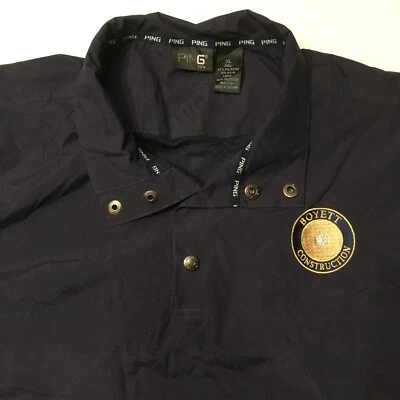 PING Golf Windbreaker Mens XL 1/4 snap Shell Lining Polyester Pockets embroid - Image 1 of 4