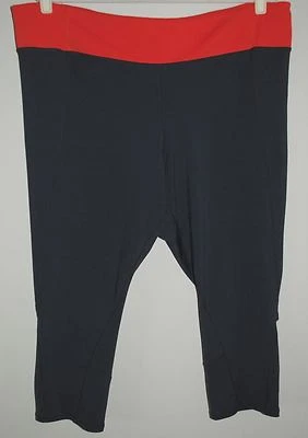 GAP Body - Leggings Capri Fitness Crops - Talla XXL - Gris con Banda Naranja Foto 1 de 3