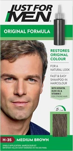 Just for men Original Formula Medium Brown Hair Dye Restores Original Colour H35 - Picture 1 of 6