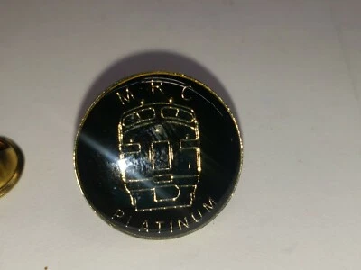MRC HAT PIN PINBACK BLACK AND GOLD  PLATINUM SERIES LOCOMOTIVE COLLECTABLE PIN - Image 1 of 4