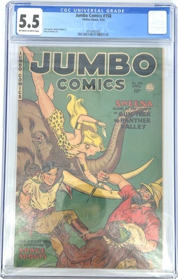 Jumbo Comics #158 1952 CGC Graded 5.5 Off-White To White Pages Fiction House - Image 1 of 4