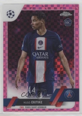 2022-23 Chrome UEFA Club Competitions Pink X-Fractor /250 Hugo Ekitike Rookie RC - Image 1 of 2