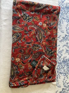 Lauren Ralph Lauren Paisley Fleece Überwurf Decke 70”x60” Rot LRL Vintage Style - Bild 1 von 8