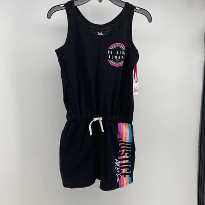 Mameluco gráfico negro Justice Girls - "Sé amable siempre" - Talla S (7/8)- Nuevo con etiquetas Foto 1 de 4