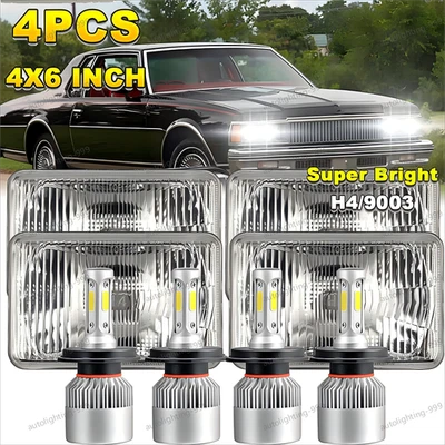 Faros LED de 4x6" para Chevrolet Caprice 1977-1986 haz sellado alto/bajo con DRL Foto 1 de 4