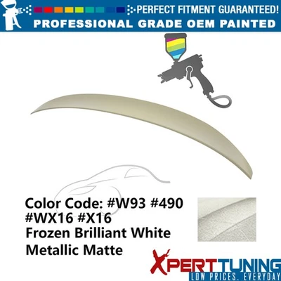 For 14-20 BMW F32 4-Series P Style Painted #W93 White Rear Trunk Spoiler Lip ABS Foto 1 de 4