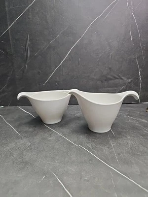 Vintage White/cream Melamine Cream & Sugar  Retro Modern  Unbranded NO LID  - Image 1 of 4