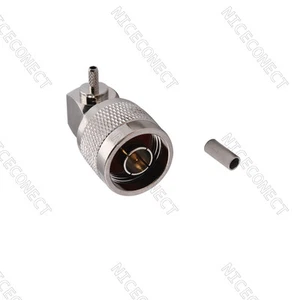 Enchufe macho tipo N crimpado ángulo recto RG316, RG174, RG188 cable conector RF 90 grados - Imagen 1 de 2