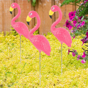 Pink Flamingo Garden Stakes Lawn Ornament with Metal Legs-KA